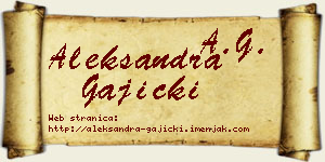Aleksandra Gajicki vizit kartica